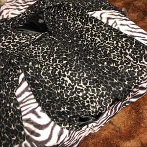 Grey Leopard Peacoat Jacket